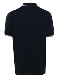Kiton zip-up cotton polo shirt - Blauw