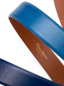 Santoni buckled leather belt - Blauw