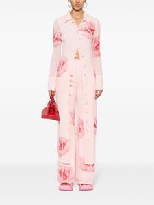Kenzo rose-print flared trousers - Roze
