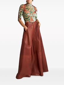 ETRO wide-leg leather trousers - Rood