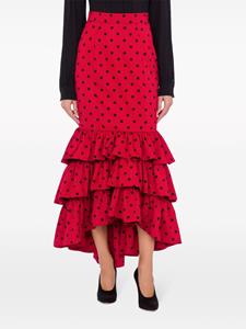Moschino polka-dot ruffled skirt - Rood