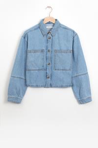 Blauw Cropped Denim Jasje