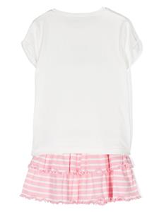 Liu Jo Kids striped cotton skirt set - Wit
