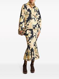 ETRO abstract-print cotton midi skirt - Zwart