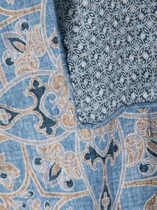 Lady Anne geometric-print silk pocket square - Blauw