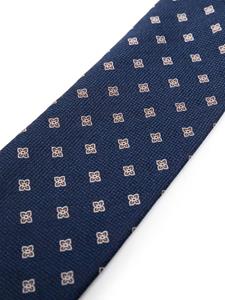 Lardini geometric-pattern twill tie - Blauw