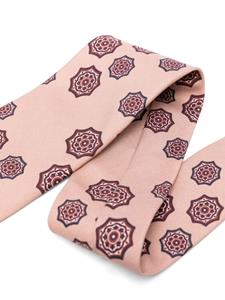 Lardini graphic-print silk tie - Beige