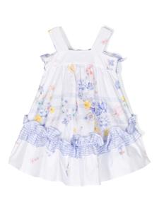Lapin House Mini-jurk met bloemenprint - Blauw