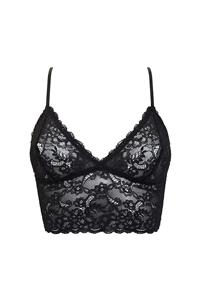 Anekdot Damen vegan New Moon Longline Bralette Schwarz