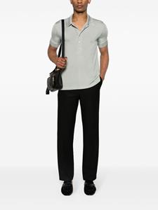 TOM FORD logo-embroidered ribbed polo shirt - Grijs