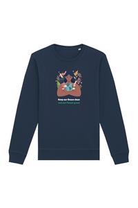 Oat Milk Club Damen vegan Sweatshirt Green Planet Navy