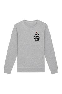 Oat Milk Club Damen vegan Sweatshirt Anti Social Veggie Club Grau