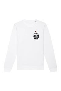 Oat Milk Club Damen vegan Sweatshirt Anti Social Veggie Club Weiß