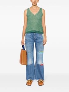 Marni mohair-detail straight-leg jeans - Blauw