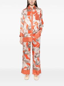 Kiton Zijden blouse met print - Oranje