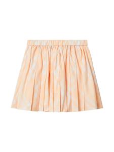 Burberry Kids checked pleated cotton miniskirt - Oranje