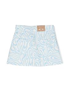 PUCCI Junior marmo-print twill skirt - Wit