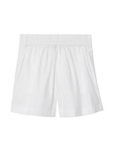 Burberry Kids Equestrian Knight-embroidered pleated cotton shorts - Wit