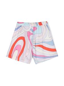 PUCCI Junior iride-print cotton shorts - Paars