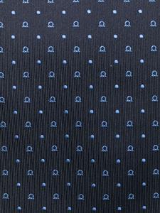 Ferragamo Riccione silk embroidered-design tie - Blauw