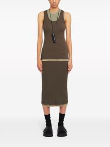 Jil Sander layered cotton midi skirt - Groen