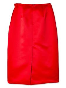 Simone Rocha pleated satin pencil skirt - Rood