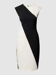 Calvin Klein Womenswear Knielange jurk in two-tone-stijl, model 'SCUBA CREPE'