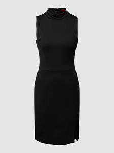 HUGO Knielange jurk van viscosemix, model 'Kaferide'