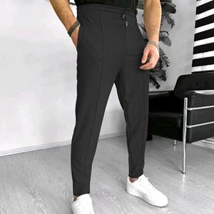 BOutsports Heren stretch effen kleur elastische taille wafel trekkoord broek sport zakelijke broek mode