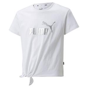 PUMA Ess+ Metallic Logo Knotted T-Shirt Mädchen PUMA white