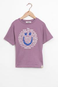 Sissy-Boy Paars Oversized T-shirt Met Smiley Print