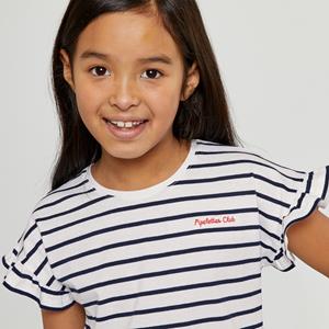 LA REDOUTE COLLECTIONS Gestreept T-shirt met korte mouwen met volants