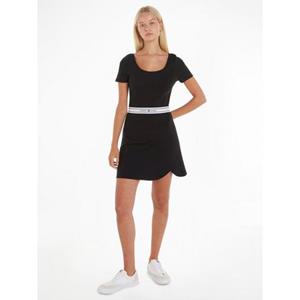 Tommy Jeans Curve Blusenkleid TJW LOGO TAPE FIT & FLARE EXT Große Größen