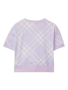 Burberry Kids Nova Check cotton T-shirt - Paars