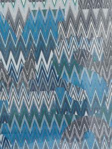Missoni Sjaal met franje en zigzagprint - Blauw