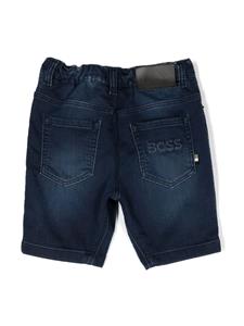 BOSS Kidswear drawstring-waist straight-leg shorts - Blauw
