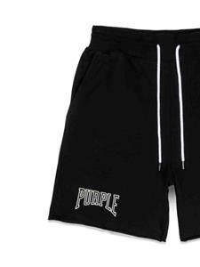 Purple Brand logo-print cotton shorts - Zwart