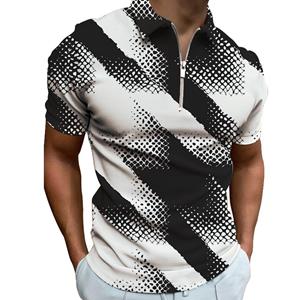 Trend Casual Shirt For Men New Men's Casual Fashion and Trend Checkered 3D Printed Short Sleeved POLO Short Sleeved T-shirt