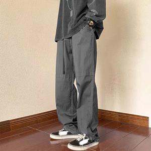 VIYOO Heren Y2K kleding zwart cargo broek joggingbroek broek wijde pijp joggingbroek Koreaanse mode kleding streetwear techwear voor mannen
