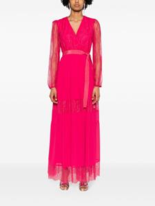 TWINSET floral-lace wrap maxi dress - Roze