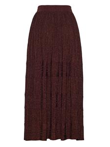 Adam Lippes ribbed-knit metallic skirt - Rood