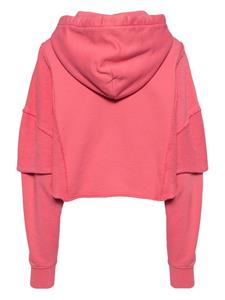 Khrisjoy logo-print cropped hoodie - Roze