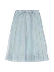 Gucci Kids pleated silk-organza skirt - Blauw
