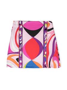PUCCI Junior Marmo-print slip miniskirt - Roze