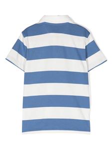 Ralph Lauren Kids Pony-embroidered striped polo shirt - Blauw