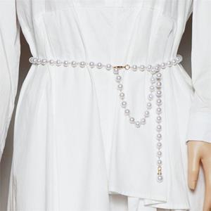 DGfuming Pearl Waistband White Bohemian Belt Fashion Waist Chain  Women