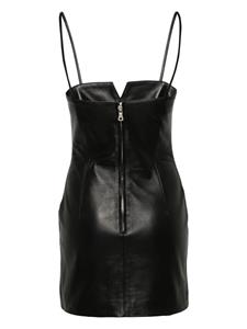 Manokhi Leren mini-jurk - Zwart