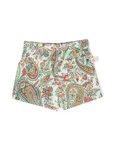 ETRO KIDS paisley-print twill shorts - Groen