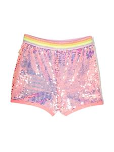Billieblush striped-waistband sequin shorts - Roze