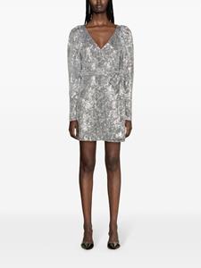 ROTATE sequinned wrap minidress - Zilver